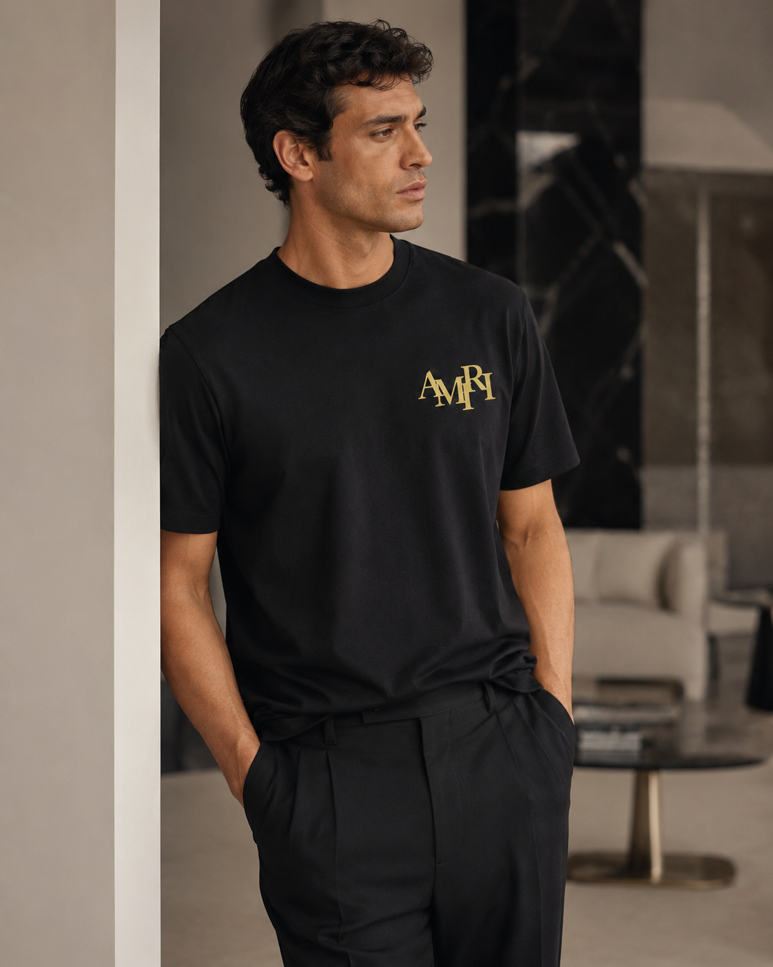 Camiseta Amiri logo Amarela