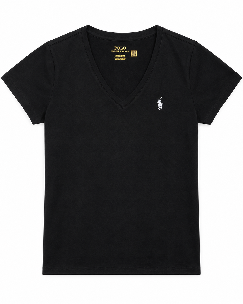 Camiseta Ralph Lauren gola em V Preta