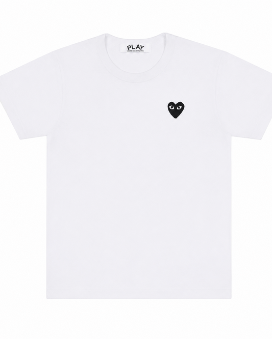 Camiseta CDG Branca Coração Preto