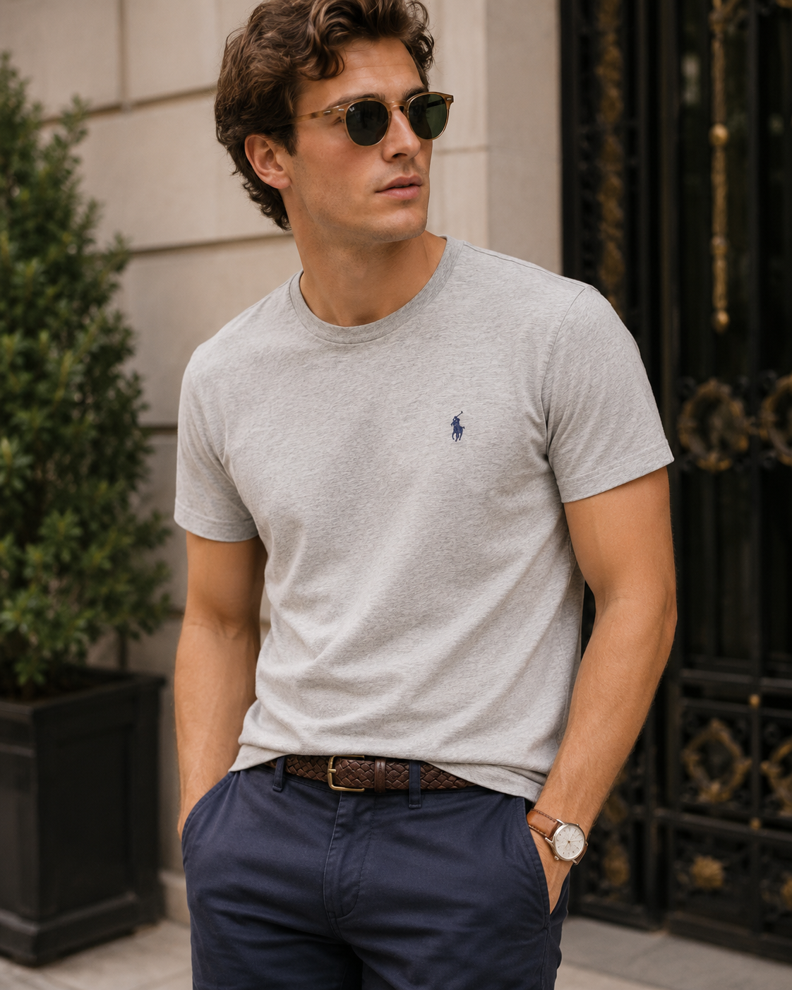 Camiseta Polo Ralph Lauren Cinza