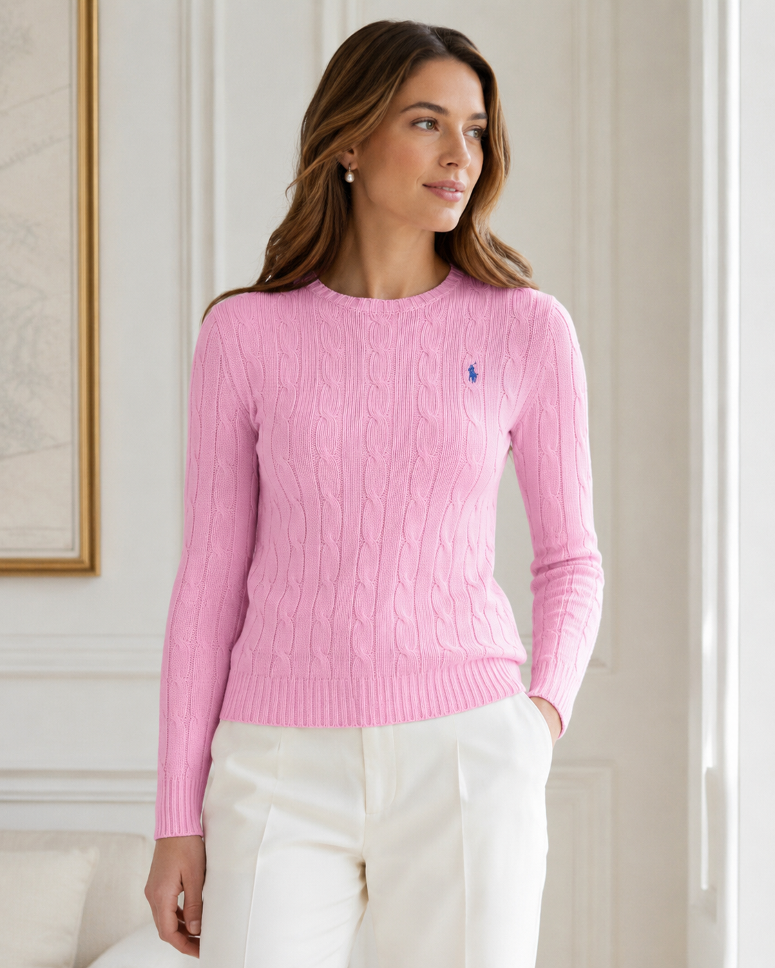 Suéter Tricô Rosa Ralph Lauren