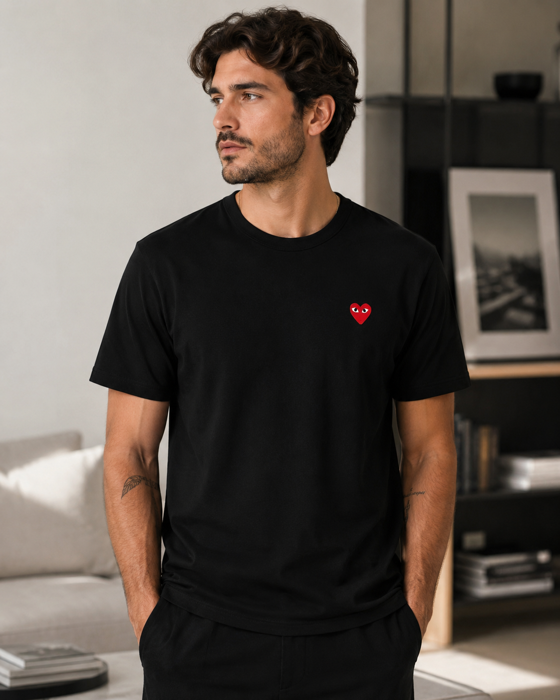 Camiseta CDG 1 Coração Vermelho