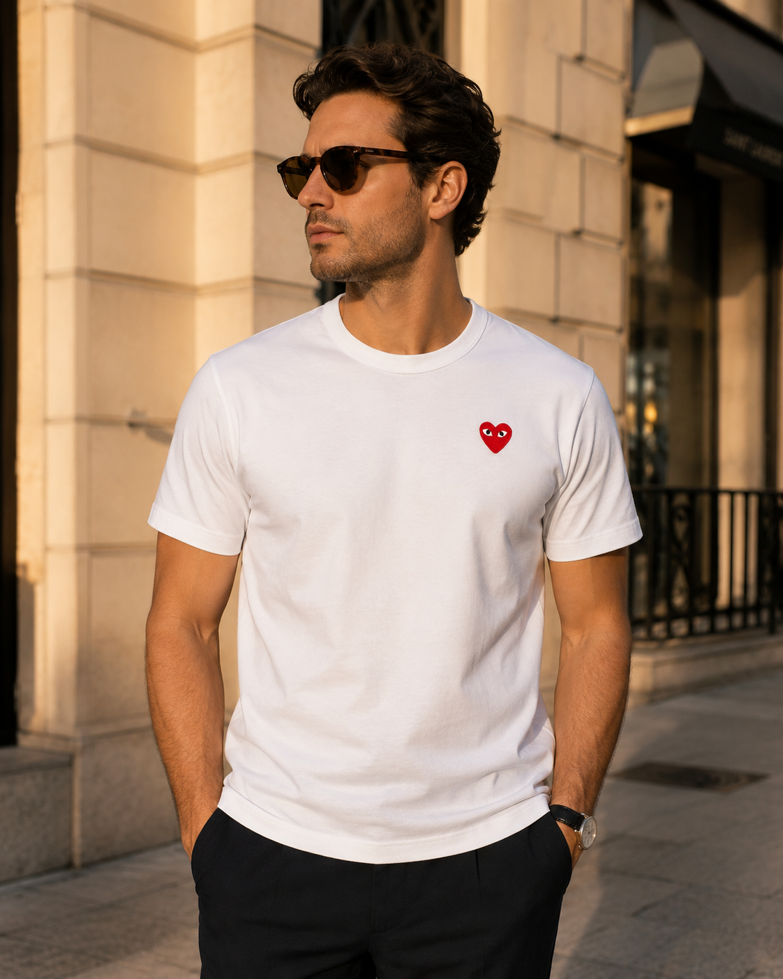 Camiseta CDG 1 Coração Vermelho