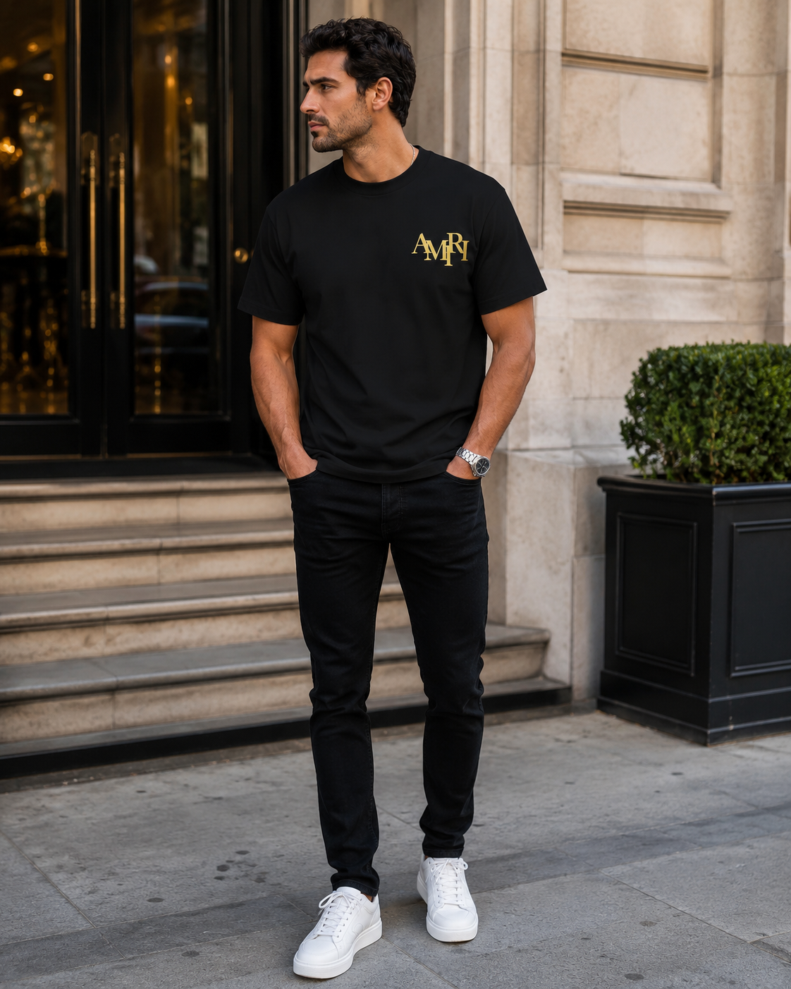 Camiseta Amiri logo Amarela