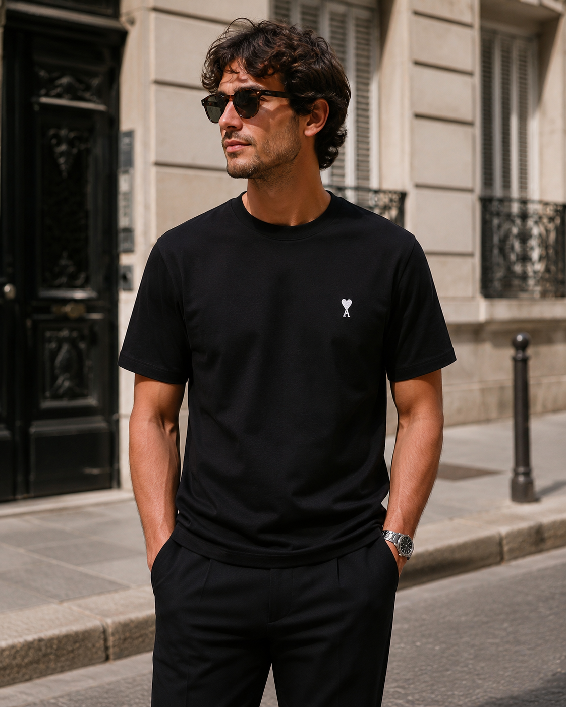 Camiseta Ami Paris logo branca